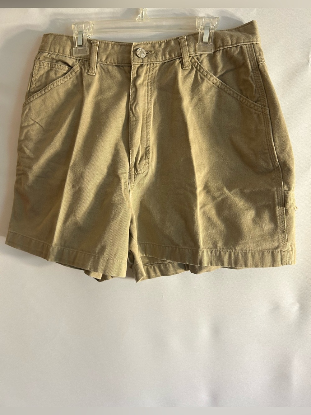 TOO HOT VINTAGE 100% COTTON KHAKI TAN WOMEN’S SHORTS SWAZILAND MADE SIZE VTG 12